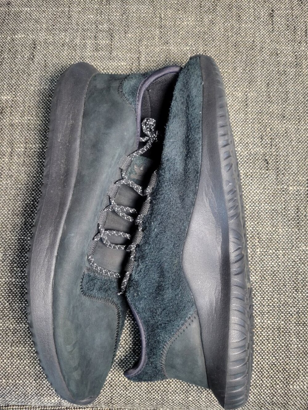 Adidas Tubular Shadow Black Suede Sneakers Men's 12.5 - Picture 4 of 16